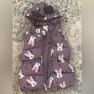 Disney Minnie Mouse Pink and Black Puffer Vest